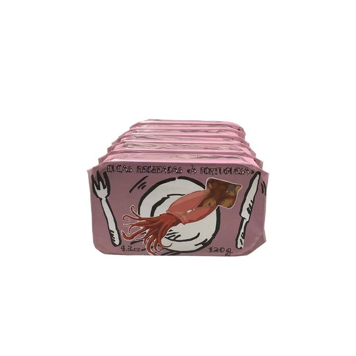 Tin Can Fish ( BELA, Cantara, Mar, Porthos, Varina ) - Wholesale Tinned Fish - Cantara Creative Stuffed Squid Portuguese Style - 6 Pack