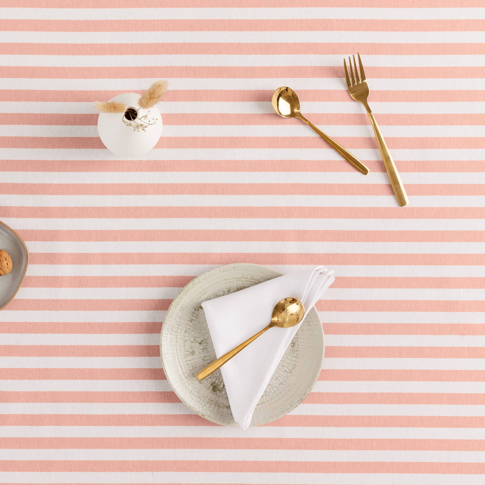 GAMUSI - Wholesale Tablecloth - Stain-resistant cotton tablecloth fabric feel stripes ALMA22