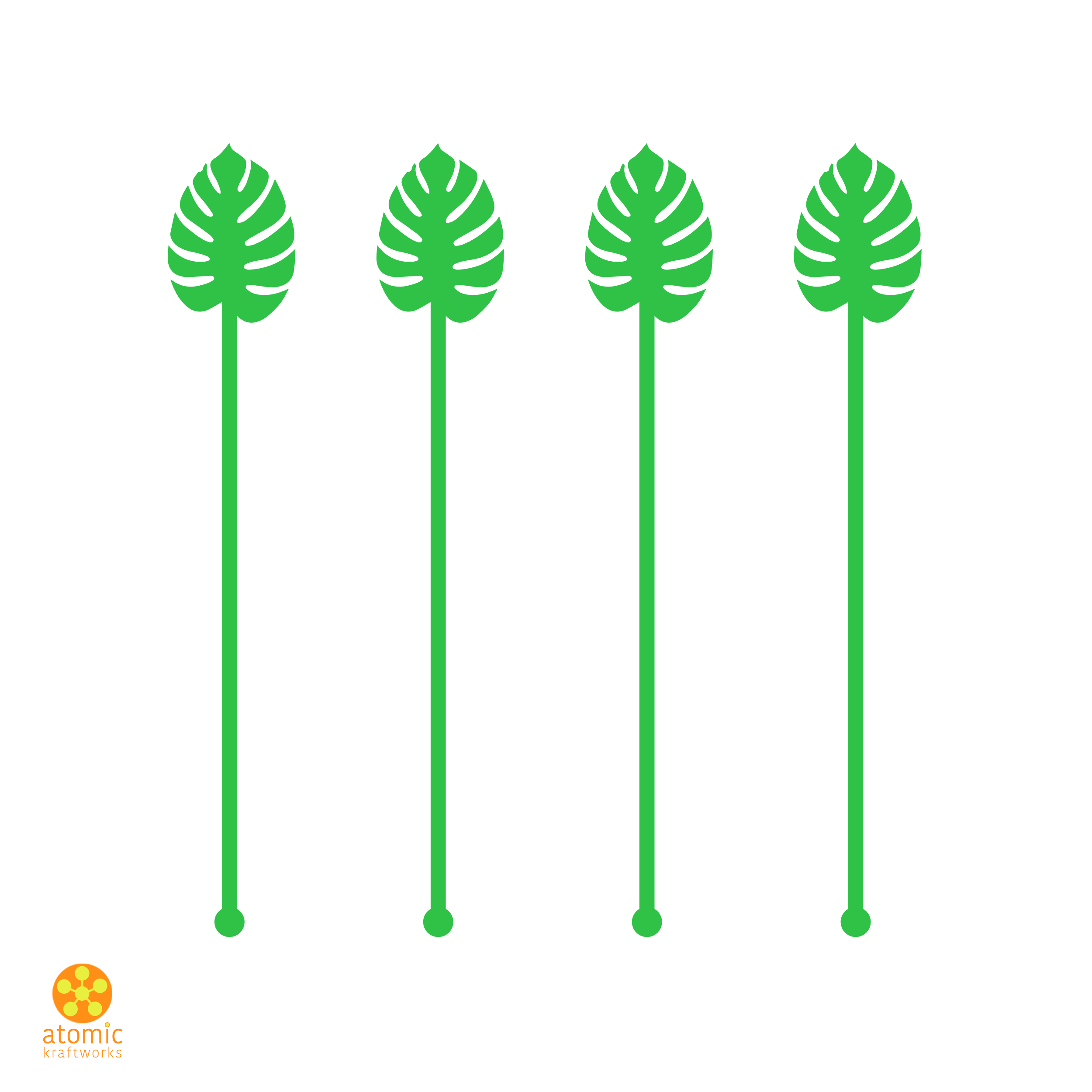 Atomic Kraftworks - Vente Mélangeurs à boisson - Ensemble d'agitateurs à boisson en acrylique Monstera2