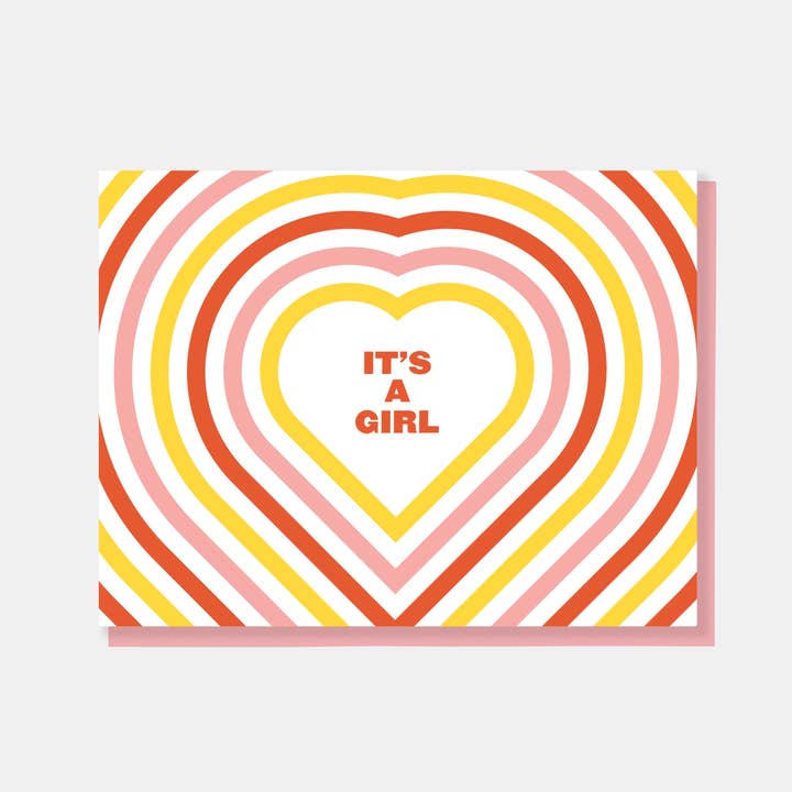 Carte de vœux pour nouveau-né « It's A Girl » pour la vente par paper&stuff