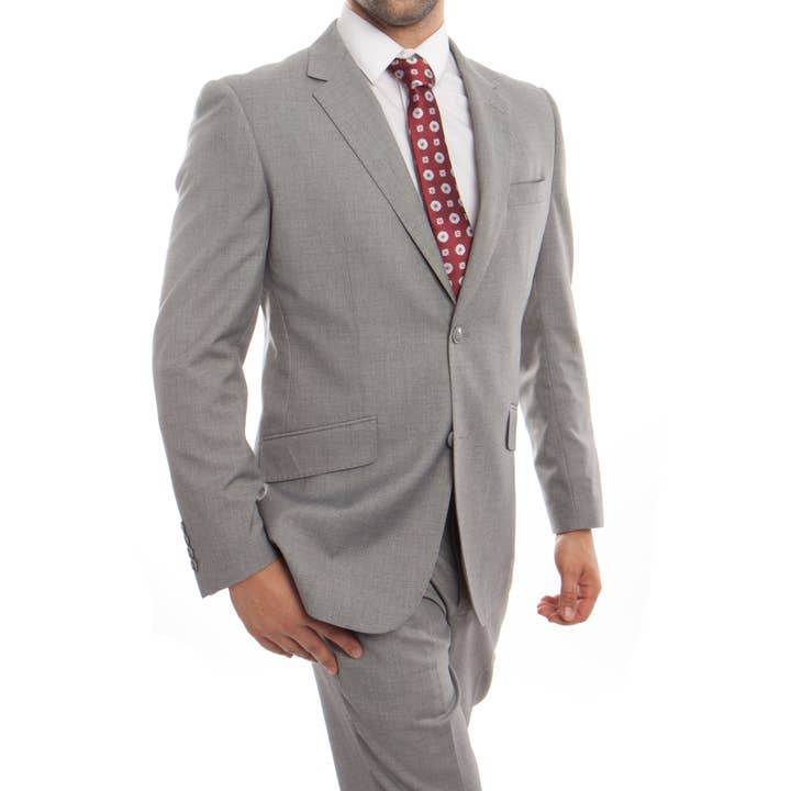 Mens Suit Premium Wool 2pc Modern Fit, Gray for wholesale by Suits America