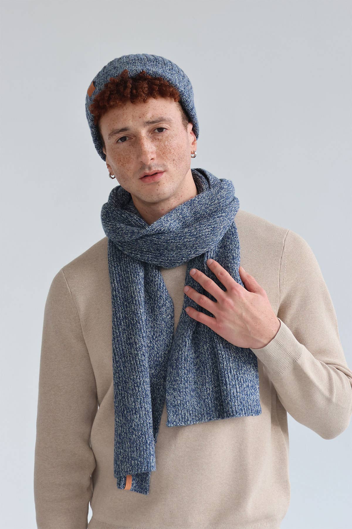 MONSIEUR CHARLI - Wholesale Winter Accessory Set - Men's - JEFF & JACK hat and scarf set in blended wool