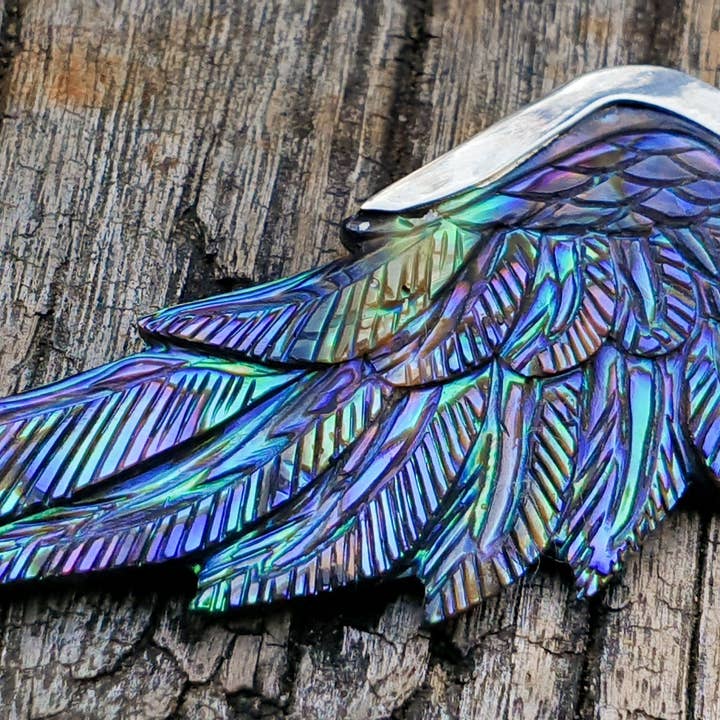Feather Tribe - Wholesale Dangle earrings - Abalone SuperWing Earrings1