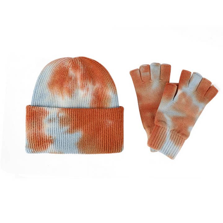 ACCITY - Wholesale Winter Accessory Set - Unisex - NEW WOOL TIE-DYE GLOVES AND HAT TWO-PIECE SET_CWMM2864