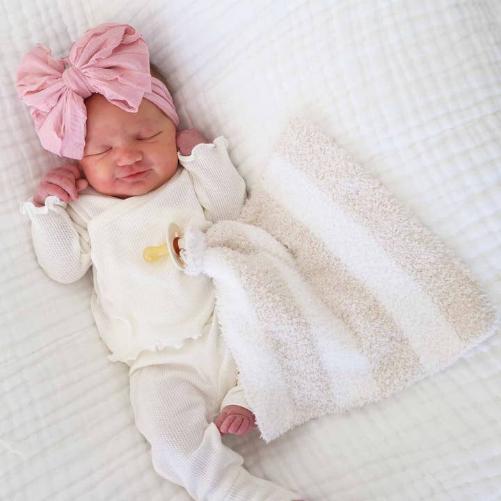 CuddleLane™ Luxe Lovey | Toffee Stripe and other Purchase Wholesale security blanket. Free Returns & Net 60 Terms on Faire trending on Faire.