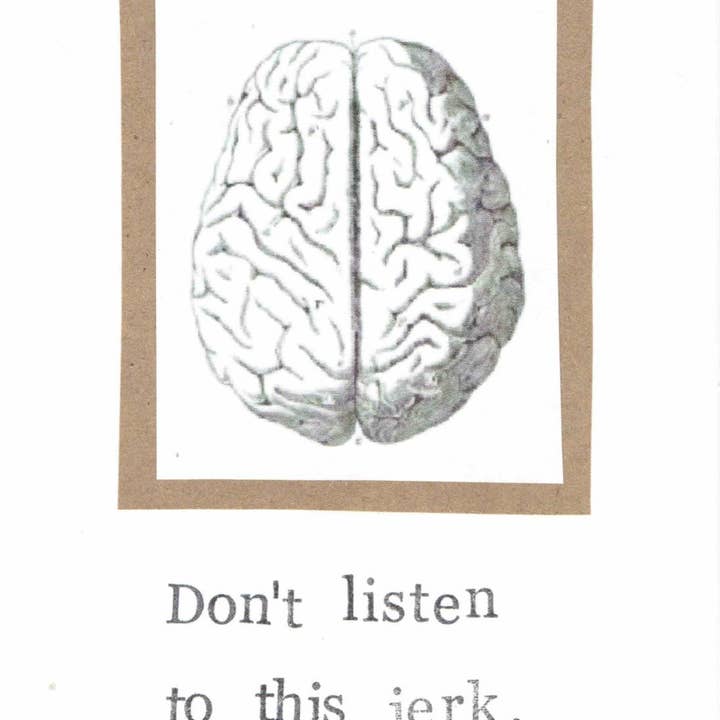 BlueSpecsStudio - Wholesale Get Well Card - Don't Listen To This Jerk Brain Card | Funny Get Well Soon Depression Psychology