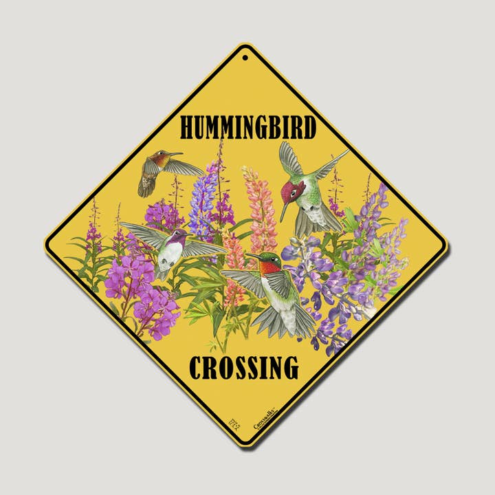 Western Hummers Crossing 12" x 12" Aluminum Sign for wholesale by Atlas Screen Printing