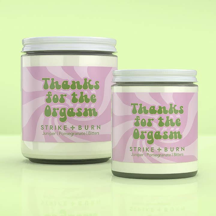 Tak for orgasmen lys – Sjovt, sexet og romantisk gave for engroshandel hos Strike and Burn Candles & Gifts