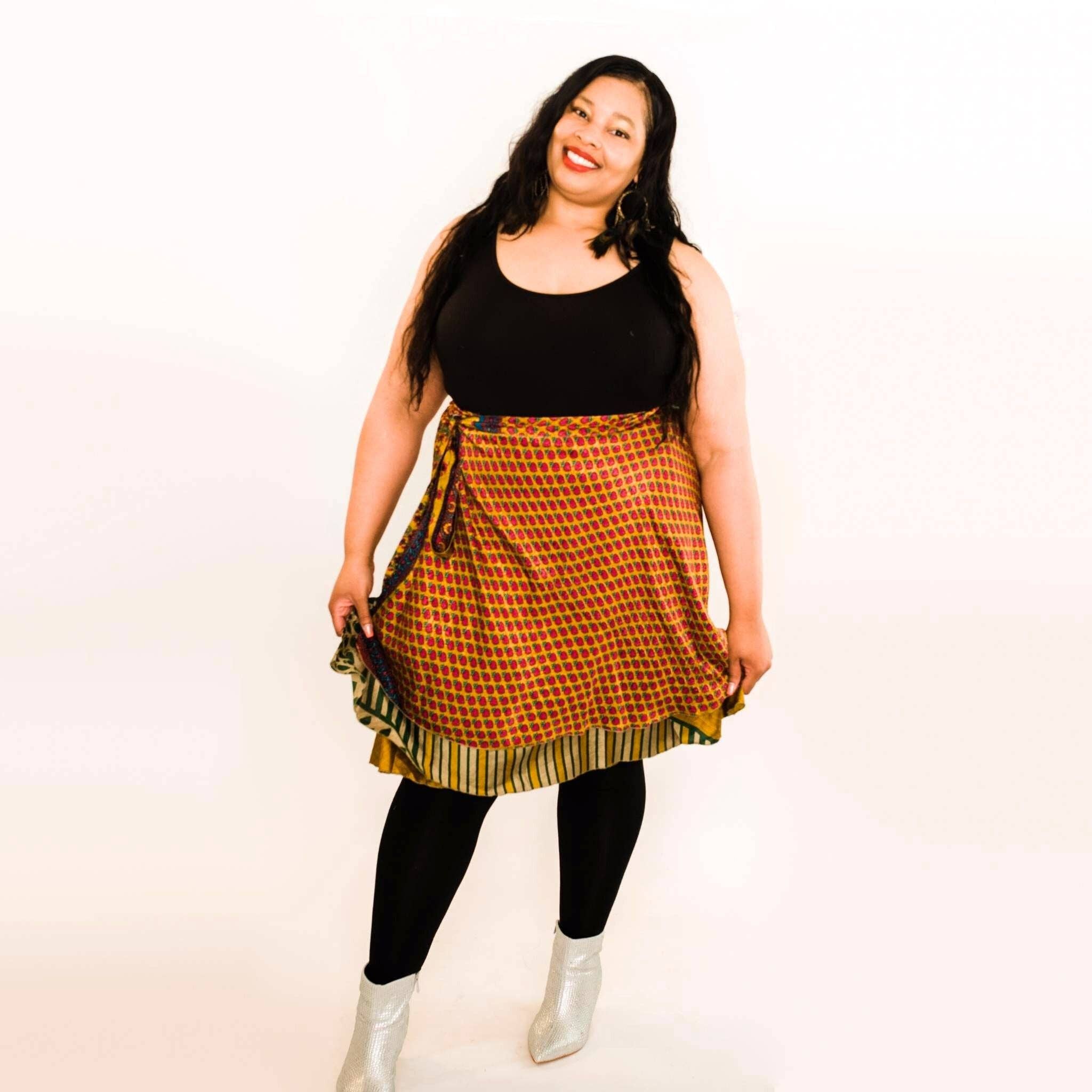 Darn Good Yarn - Wholesale Skirt - Women's - Sari Wrap Skirt34