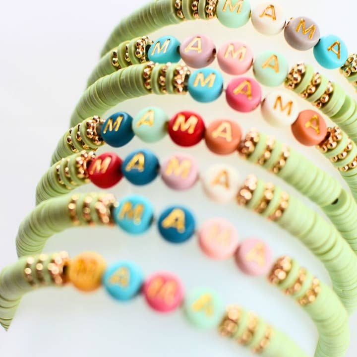 Two and Crew - Faith Based Jewelry & Gifts - Wholesale Beaded Bracelet - MAMA Bracelet – Mothers Gift, Mint, Beaded Stretch Jewelry4