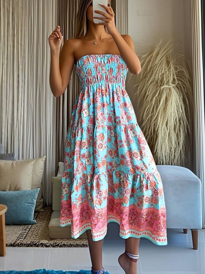 Rosa Clothing - Wholesale Skirt - Women's - Swing Style Bohemia Ethnic Floral maxi skirt10