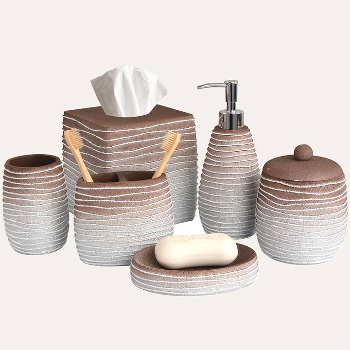 La Colección Antonetta – Conjunto de 6 Accesorios de Decoración de Baño Moderno y Elegante para venta al por mayor de Decozen
