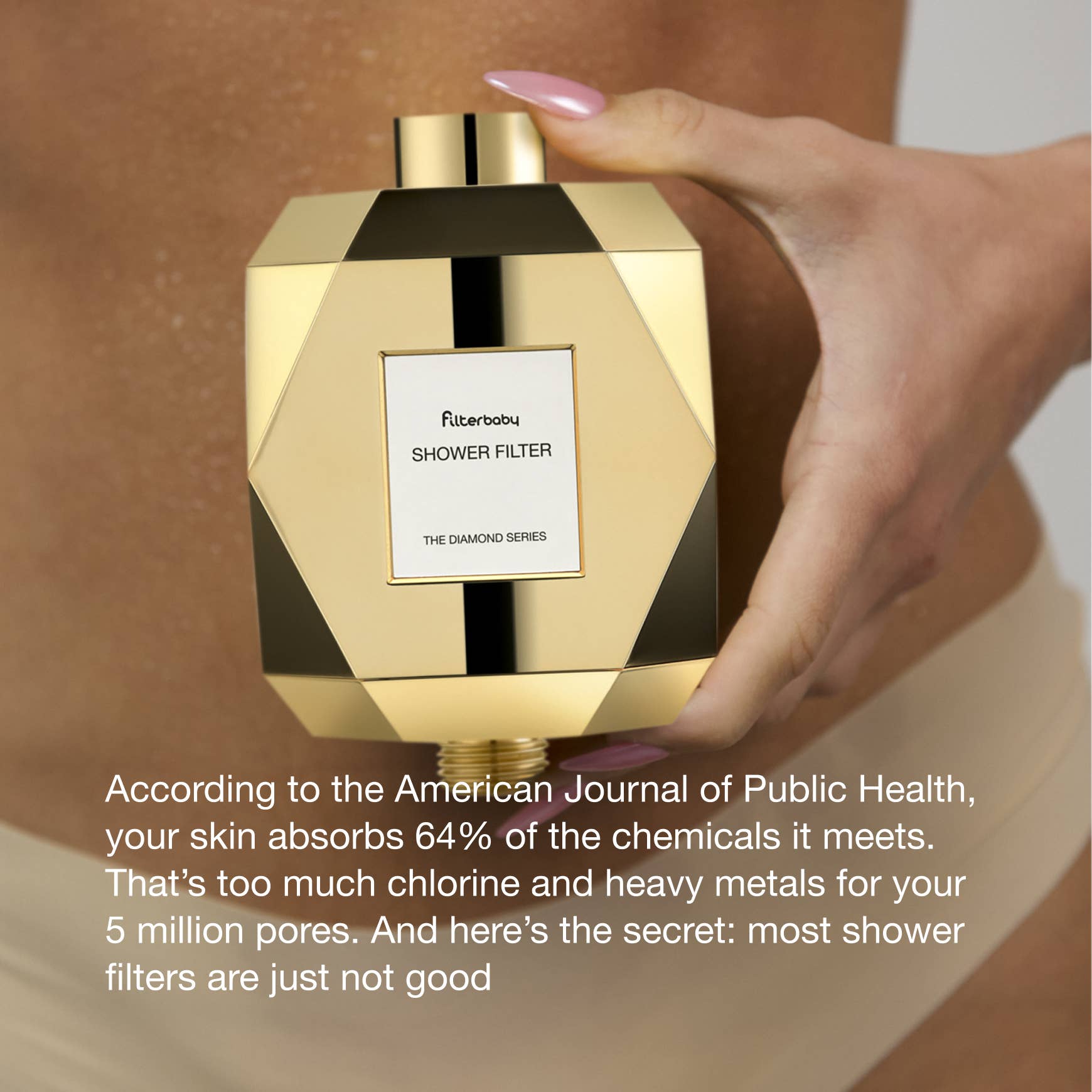 Filterbaby - Wholesale Shower Head - Filterbaby Diamond Series Shower Filter - Gold (By Case)1