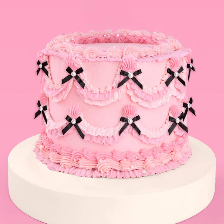 xo, Fetti - Wholesale Cake/Cupcake Topper - Bow Cake Toppers - 12 black + pearl cake toppers1