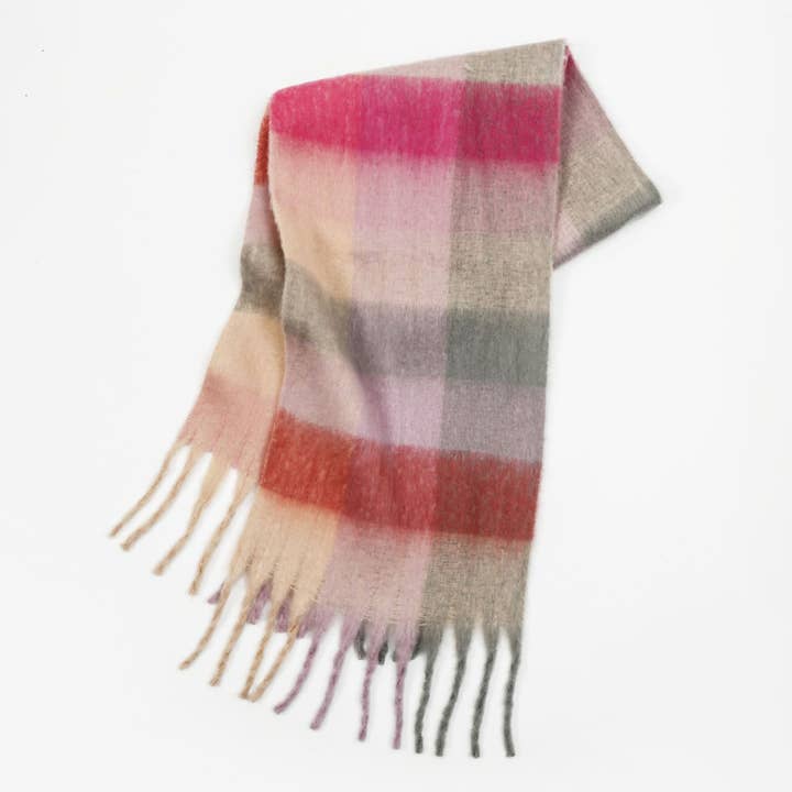 MKS America - Wholesale Scarf - Women's - Colorful Plaid Scarf Shawl Scarf5