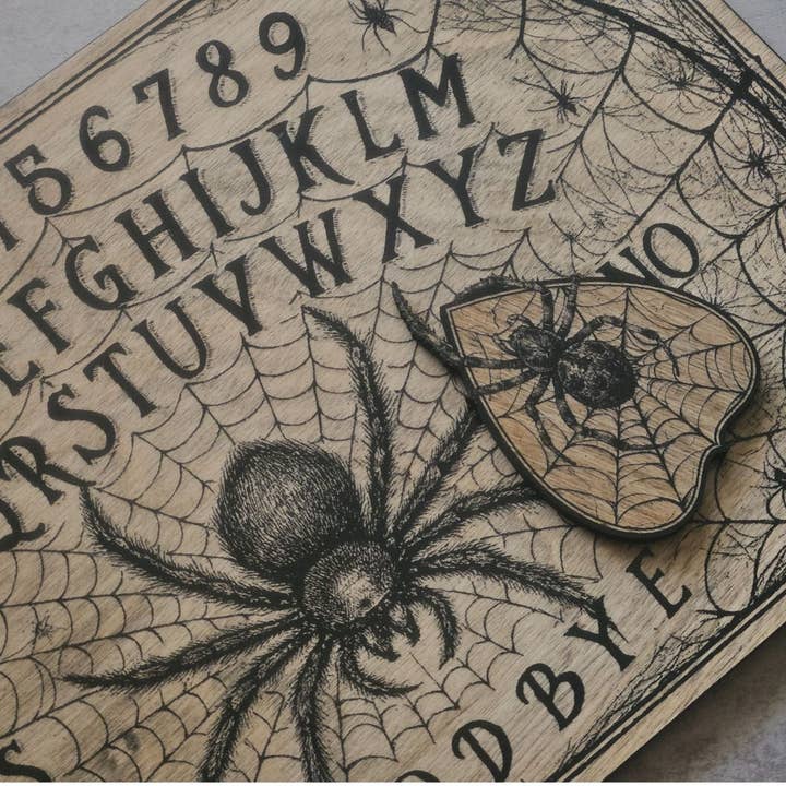 Ink and Flowers Designs - Wholesale Spirit Board - Spider & Cobweb Spirit Board with Planchette3