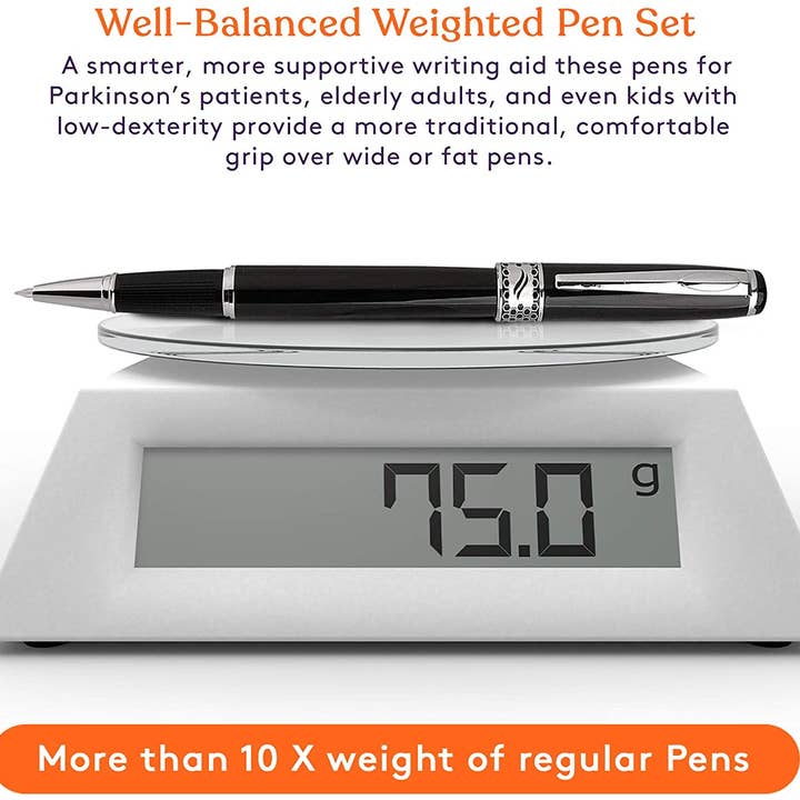 Special Supplies - Wholesale Pen - Weighted Pens for Hand Tremors, Low Dexterity, Poor Grip Strength, 3 Pack with Storage Box