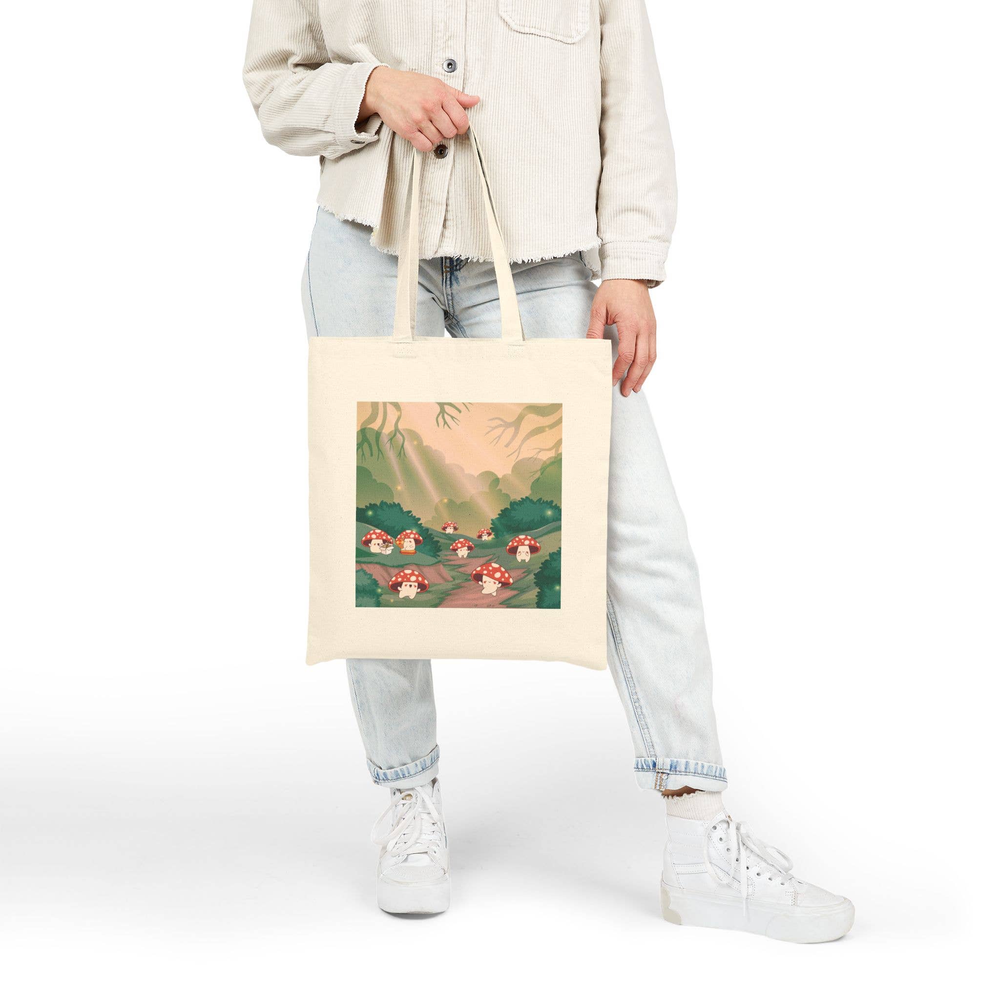 Laney's Castle - Wholesale Tote Bag - Unisex - Mushroom Party Canvas Tote Bag – Cottagecore Fall Design8