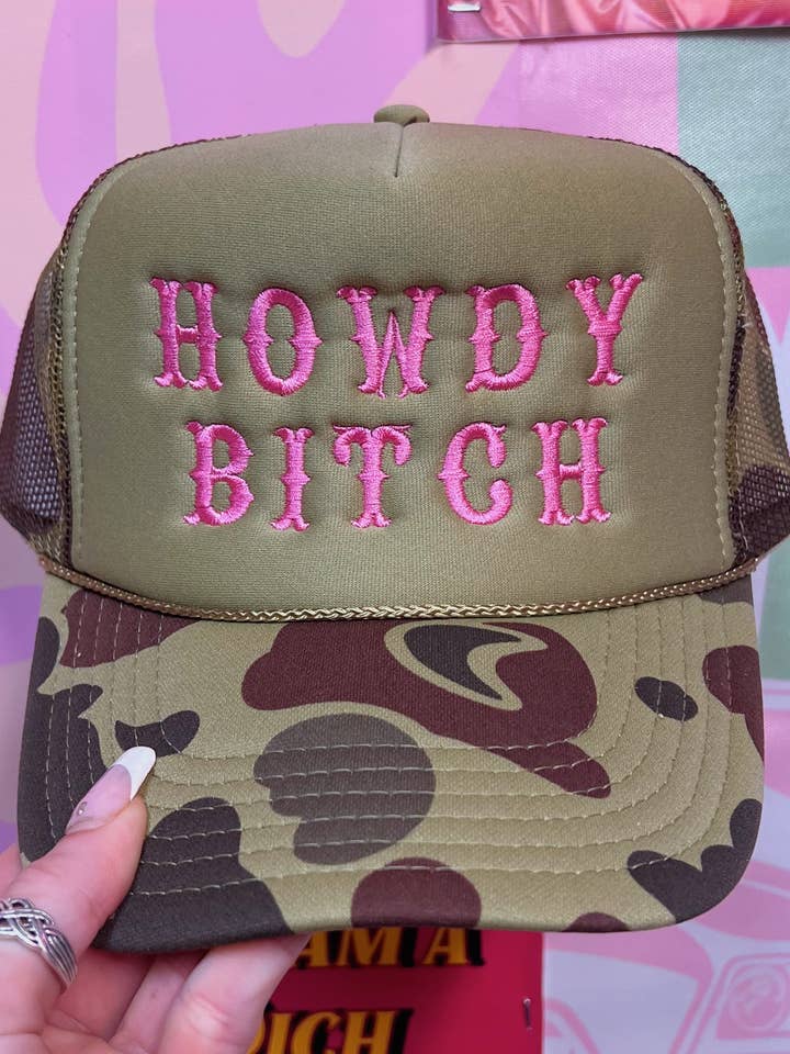Howdy Tæve Trucker Hat: Broderi for engroshandel hos Happy Hour