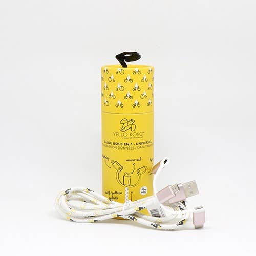 Yello Koko – Cabo de carregamento por atacado – Cabo carregador universal Lightning para ciclista - branco2