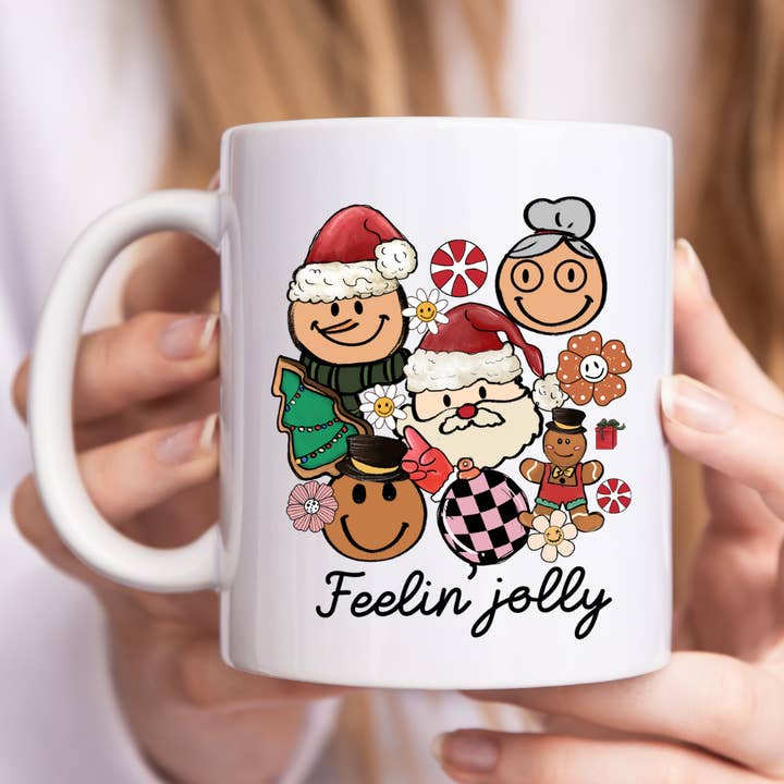 Mug de Noël Feelin' Jolly pour la vente par Mug Boss Inc.