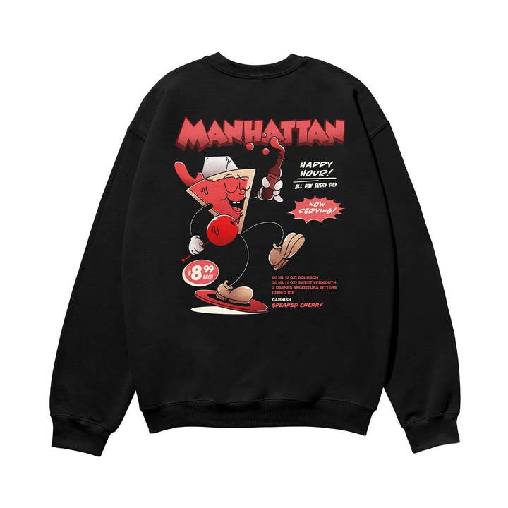 Manhattan Heavyweight Organic Sweatshirt Black for wholesale by Weekend Concept