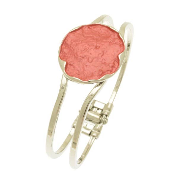 Coral Painted One Size Hinged Bangle for wholesale by Miss Milly Limited