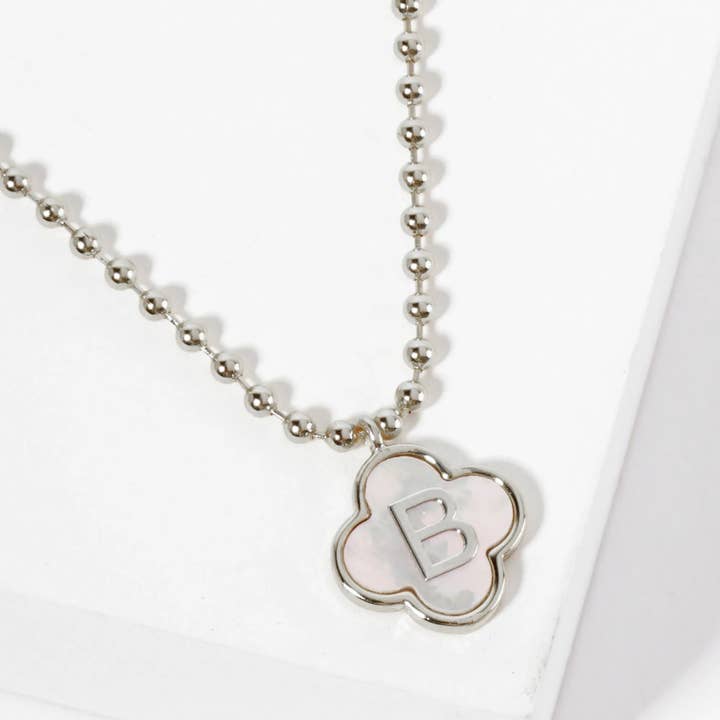 Wild Honey - Wholesale Pendant/Charm Necklace - 18K Gold-Dipped Brass Quatrefoil Monogram Necklace29