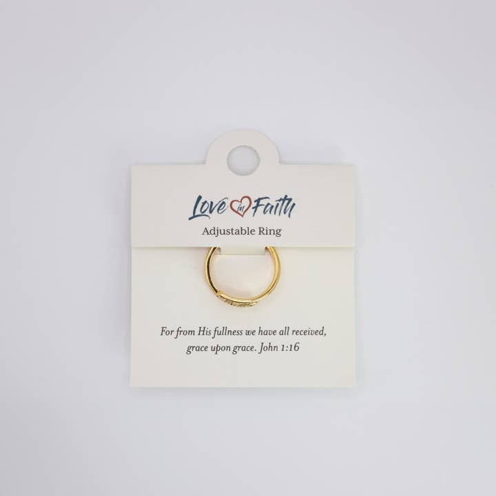 Amazing Grace Gold Plated Brass Ring for wholesale on Faire3