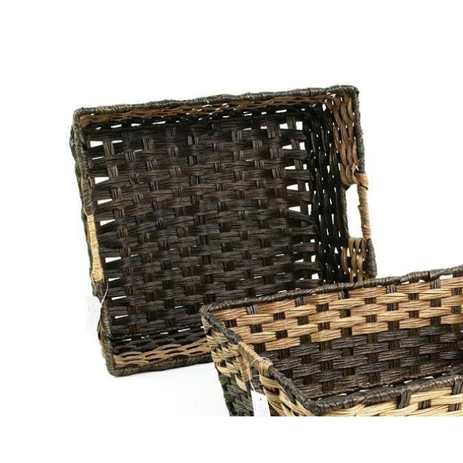 Buhi Imports - Wholesale Decorative Tray - Woven Tray Rectangle Natural/Brown0