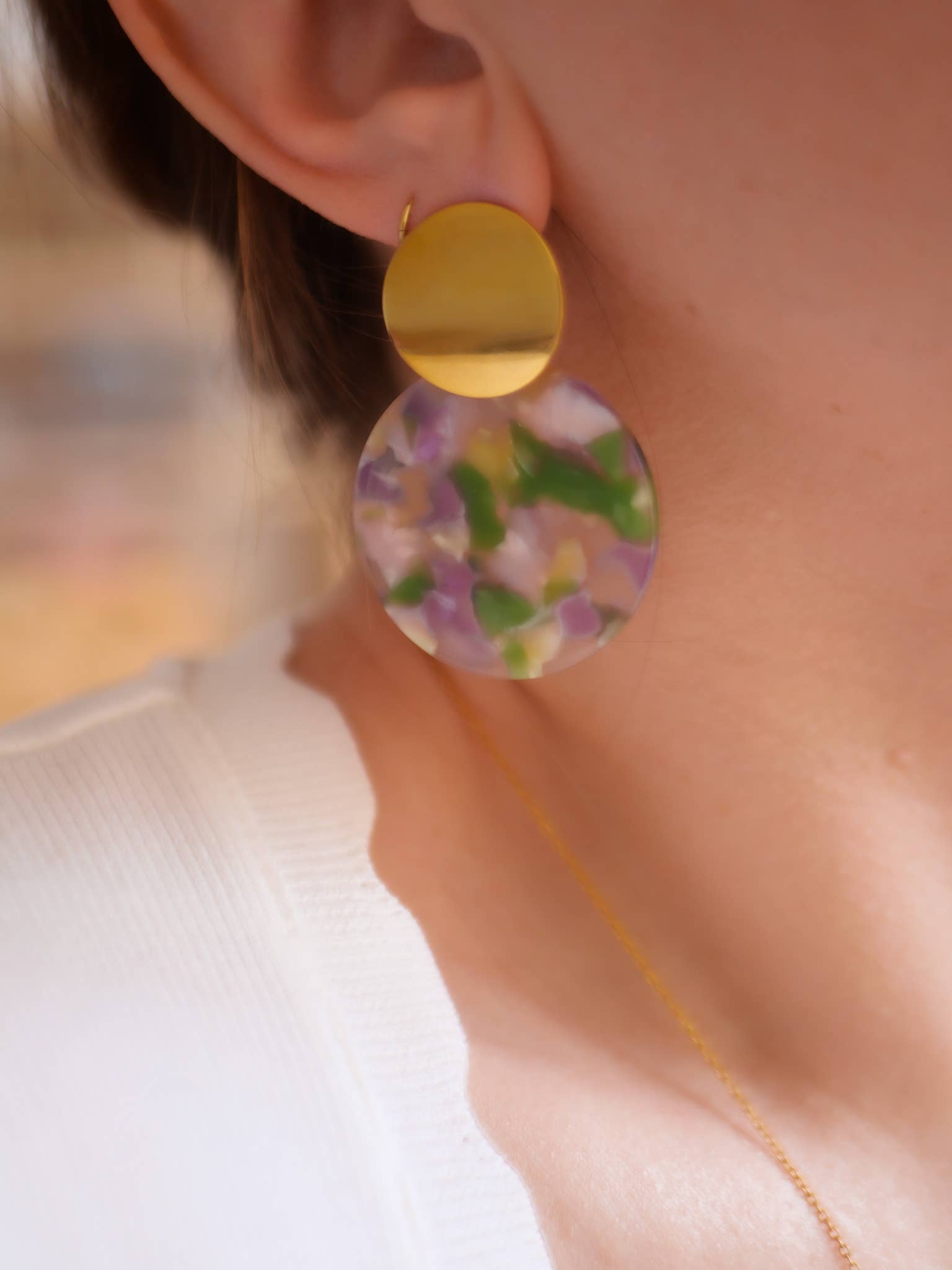 Azeria Création - Venta al por mayor Pendientes colgantes - Pendientes Pia con gancho de acero inoxidable y hebilla de acetato9