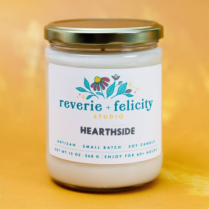 Hearthside Grande Soy Wax Candle for wholesale by Reverie + Felicity Studio