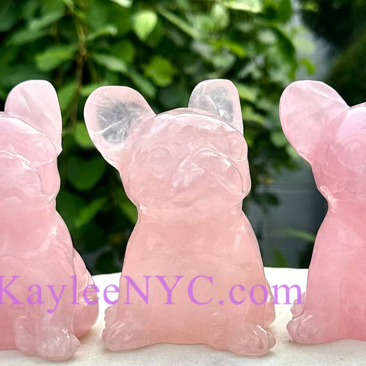 KayleeNYC - Wholesale Spiritual Stone/Crystal - Natural Rose Quartz Dogs Crystal Healing
