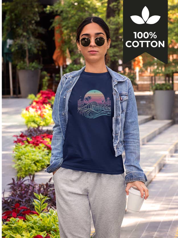 West Coast Waves, 100 % coton, style rétro, océan et côte de Californie pour la vente par Running With Wolves