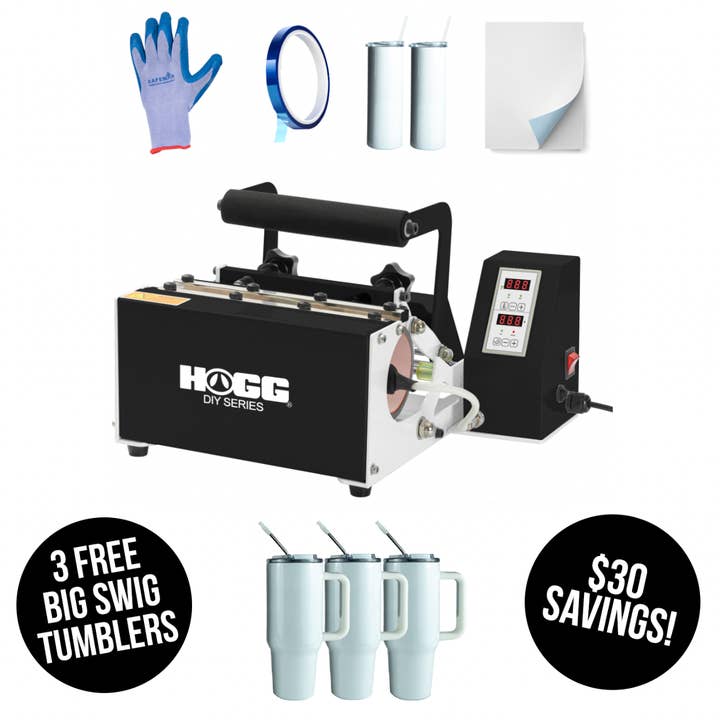 Hogg Outfitters – wholesale Hantverkstillbehör – HOLIDAY Heat Press-paket + 3 GRATIS 40oz Big Swig-muggar