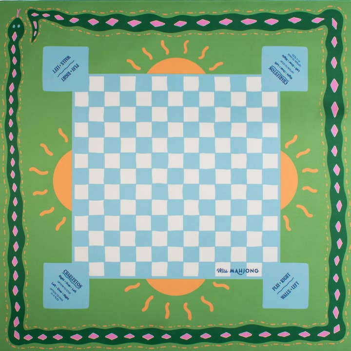 Miss Mahjong - Wholesale Board Game - Oasis Mahjong Playing Mat1