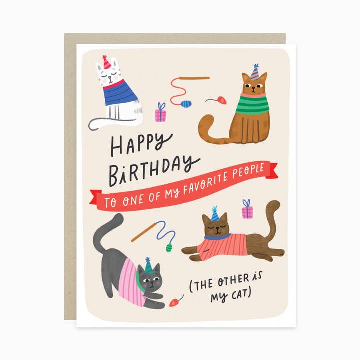 Favorite Cat Birthday Card for wholesale by Barone and Co.