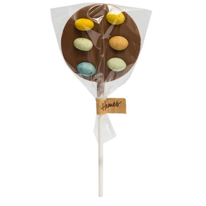 Hames Chocolates - Wholesale Chocolate Covered Sweets - UK ONLY. Milk Chocolate Lollipops With Speckled Eggs.