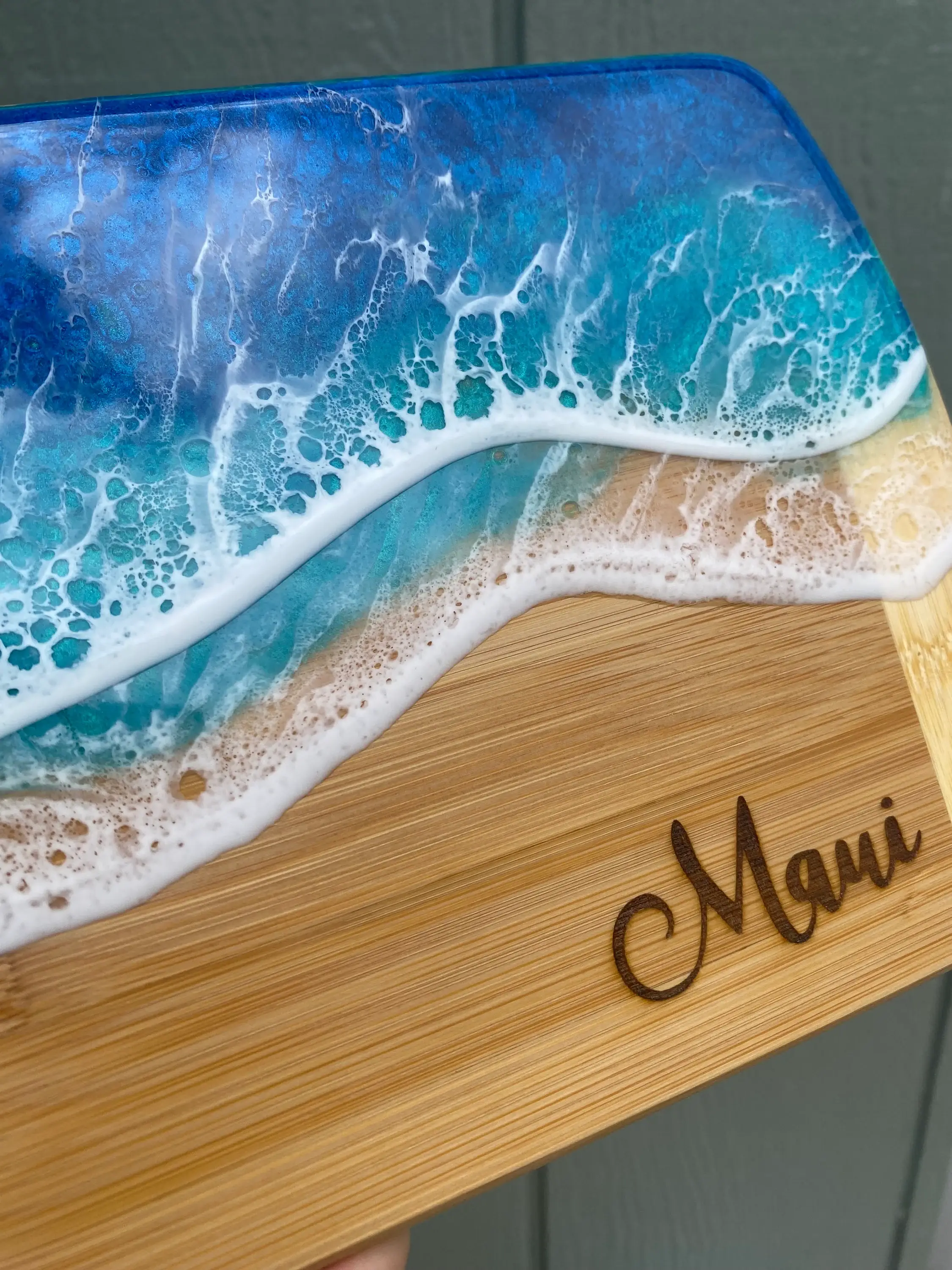 TBM Creations LLC - Wholesale Cheese Board - NEW | MAUI Ocean Charcuterie board Maui made| Serving board5