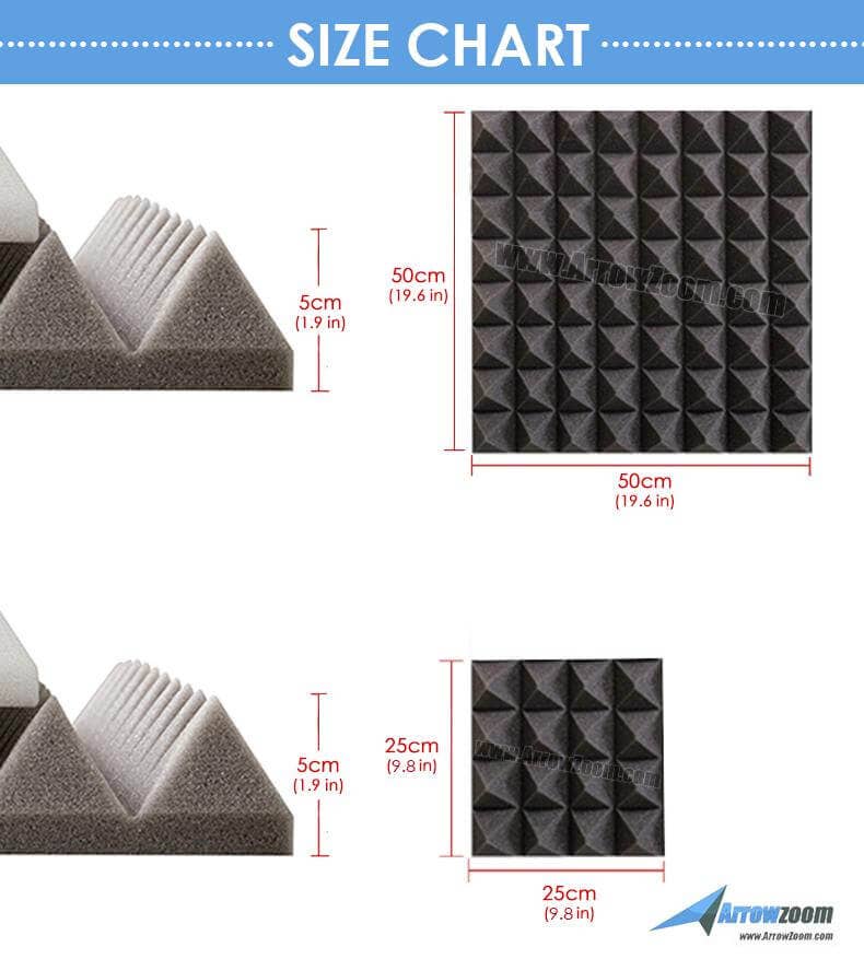 Arrow Zoom Limited – wholesale Music accessory – Pyramid Acoustic Foam Baby Blue x Black KK103411