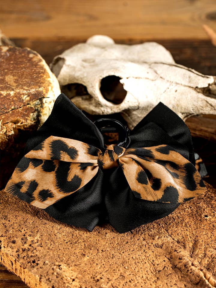 Bowknot Leopard Print Color Block Hair Accessory for wholesale by 1 the Woman