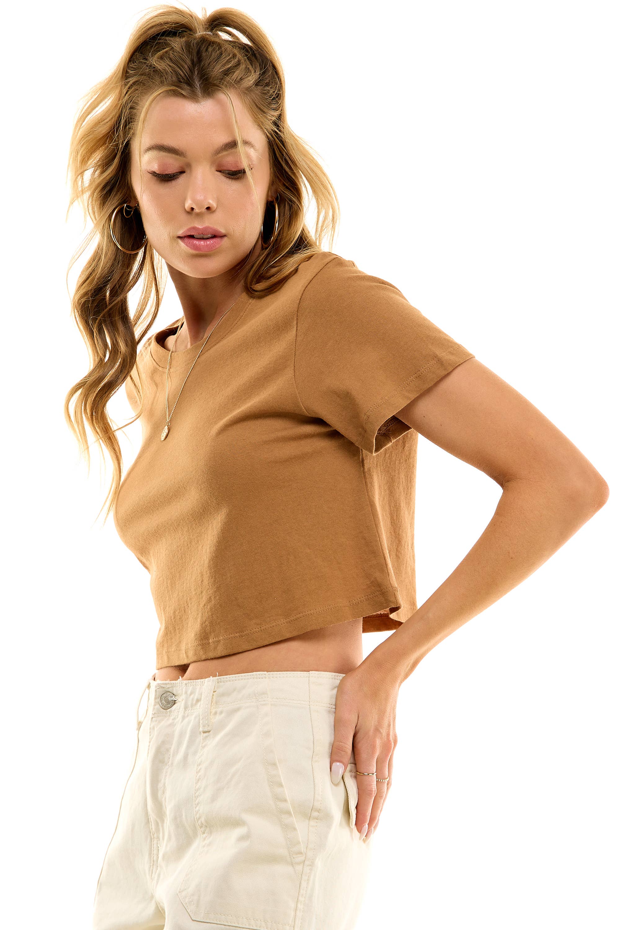 LOVING PEOPLE - Wholesale T-Shirt - Women's - Premium cotton boxy crop tops146