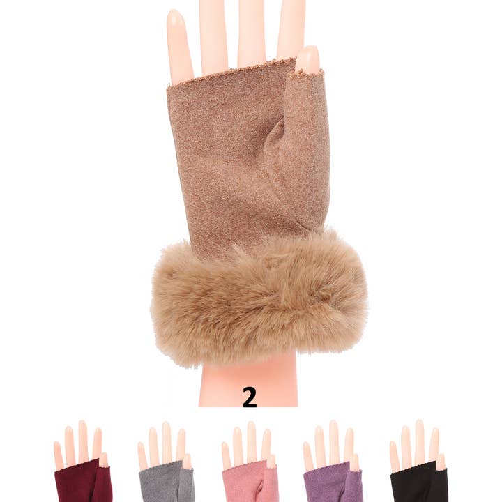 GL164 - Ein Dutzend wärmere Handschuhe mit Fellmanschette für den Großhandel von Jasper Trading LLC