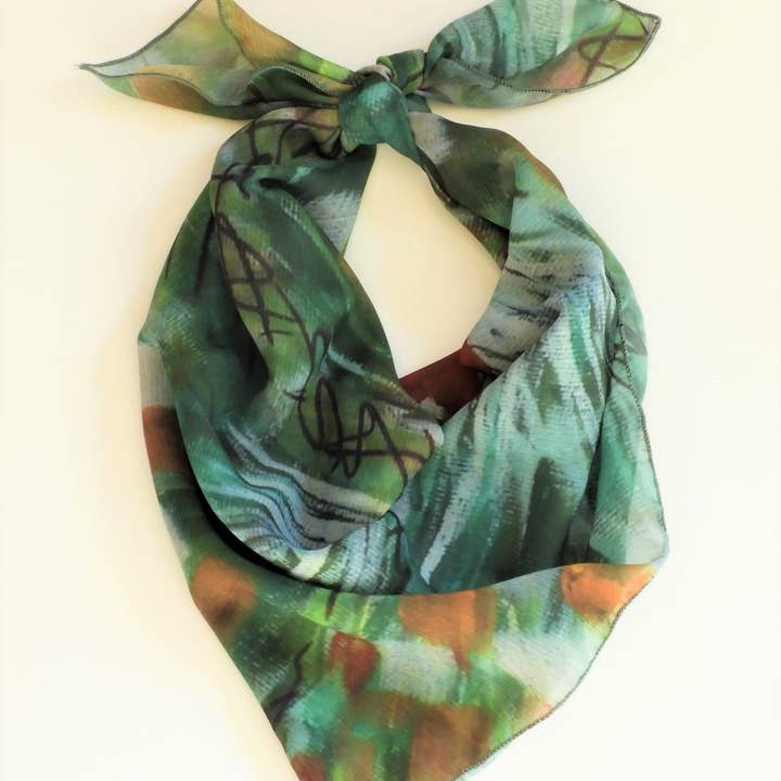 LollyZip LLC - Wholesale Scarf - Women's - LollyZip Scarf Chicken Party Goes Green