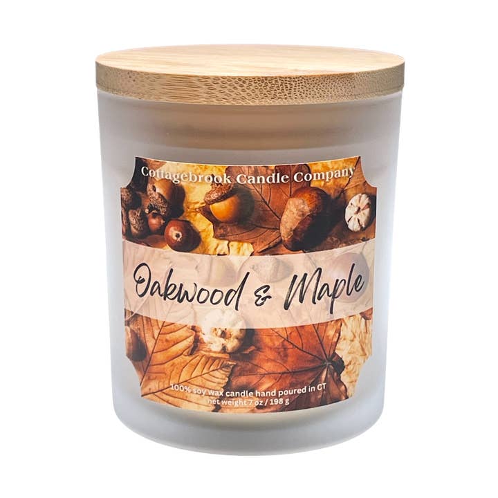 Oakwood & Maple Soy Candle for wholesale by Cottagebrook Candle Company