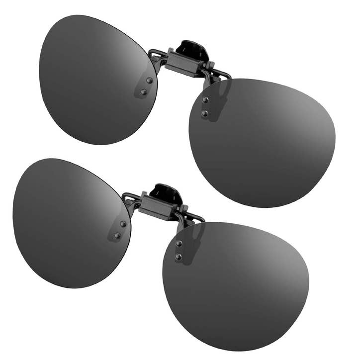 Gafas de sol ovaladas oscuras con clip, surtidas a granel para venta al por mayor de Label & Decore