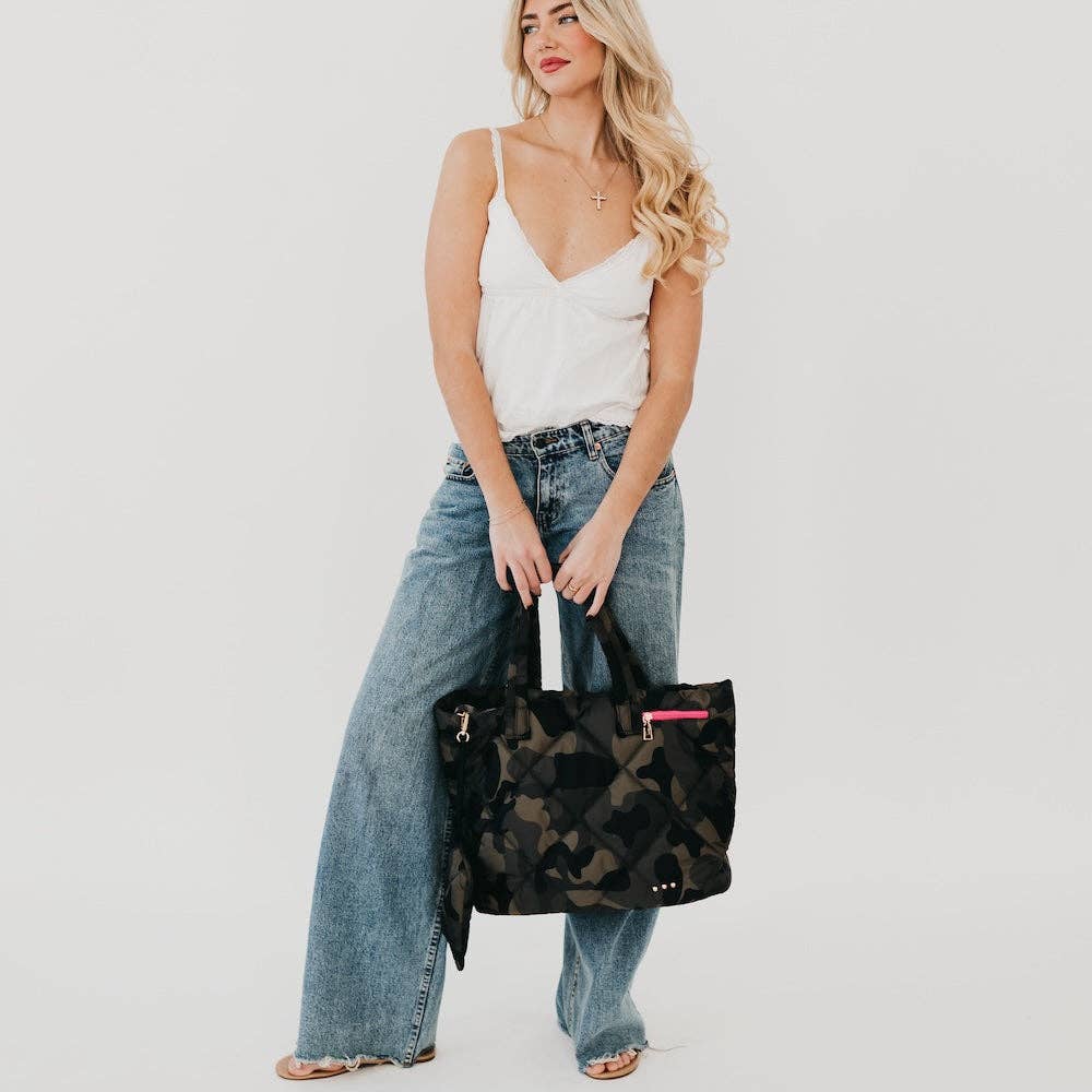 Pretty Simple - Vente Tote bag – femme - Sac fourre-tout matelassé Presley Puffer avec pochette5