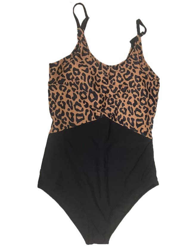 Women's One Piece Leopard Print Color Block for wholesale by Coral Reef Swim
