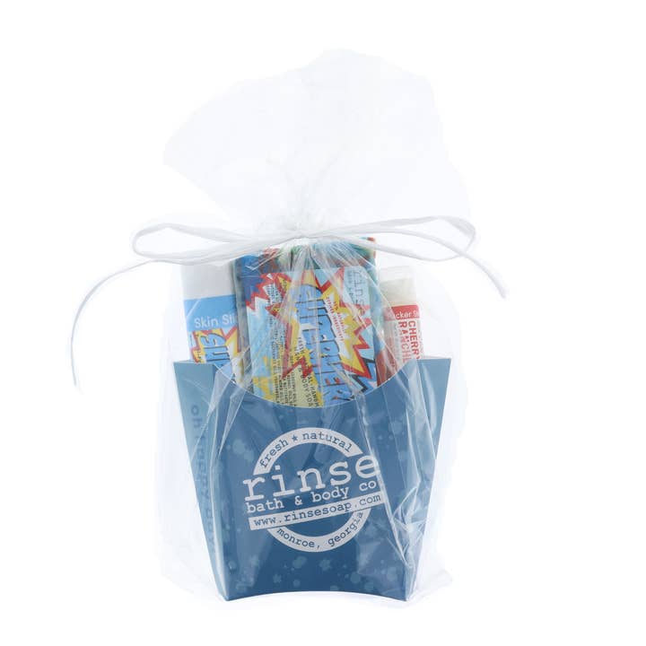 Conjunto Super-herói Fry | Conjunto de Presentes | Presente de Dia dos Namorados para Crianças por atacado de Rinse Bath Body Inc