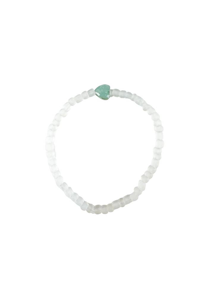 Seed Heart Bracelet | Mist for wholesale by Twine & Twig